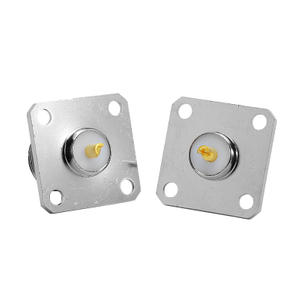 All-copper nickel-plated RF coaxial connector N-type female head N-KFD female head with four-hole square plate flange welded head