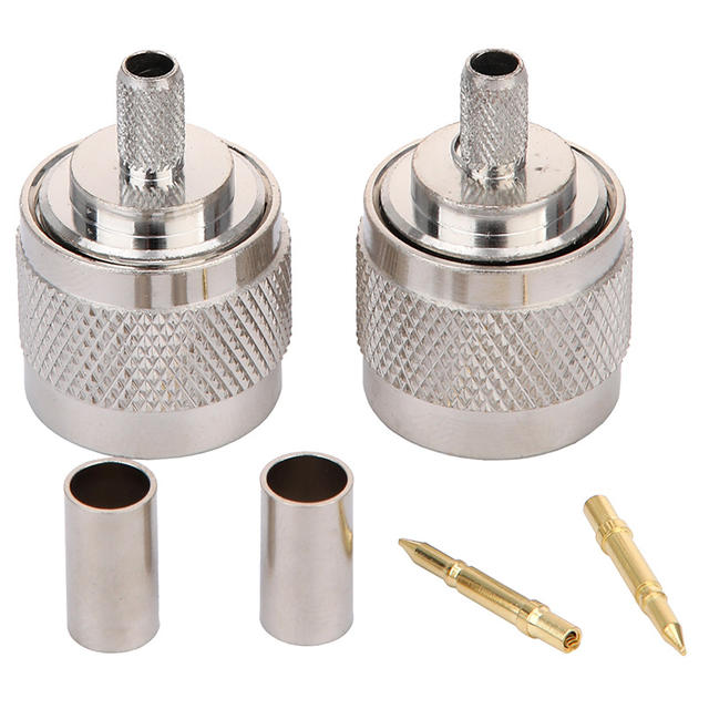 N-male RF connector, N-type male N crimp antenna connector, connected to RG58/RG142