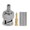 The BNC male connector,is slotted and crimped with a soldering needle to connect the RG58 cable RF connector